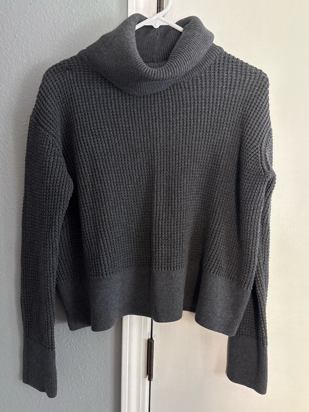 Vetta 100% organic cotton convertible, mock neck/cowl neck waffle knit